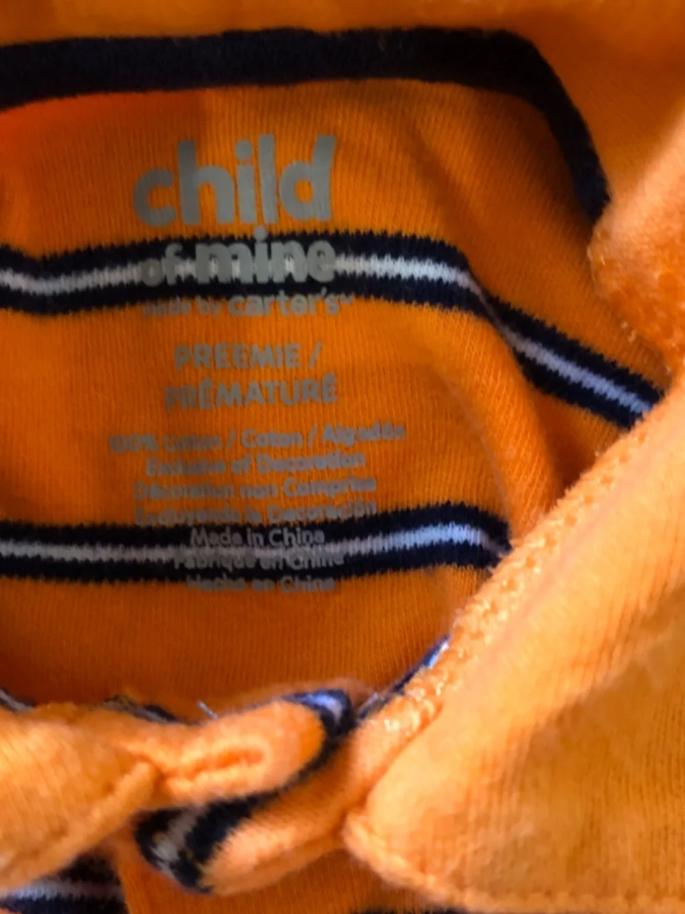 Baby Boys Outfit ORANGE POLO SHIRT Monkey NAVY BLUE KNIT PANTS Size Preemie